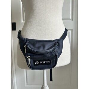 Everest Signature Mini Waist Fanny Festival Hiking Pack Blue Triple Pocket-VTG